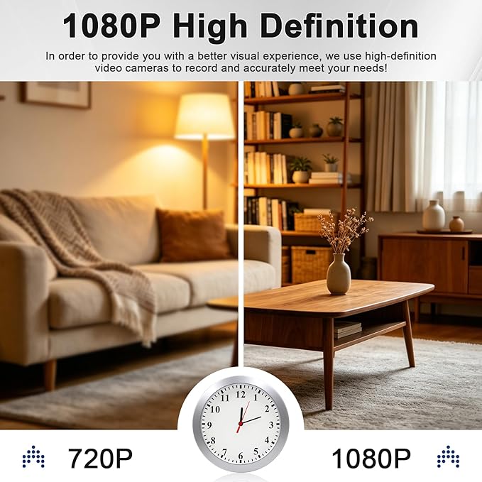 WiFi Security Camera, Hidden Camera Clock, Spy Camera - Image 2