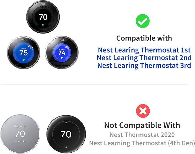 Compatible with Google Nest Thermostat 1st/2nd/3rd Wall Plate Cover - Image 2