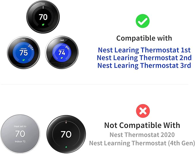 Compatible with Google Nest Thermostat 1st/2nd/3rd Wall Plate Cover - Image 2