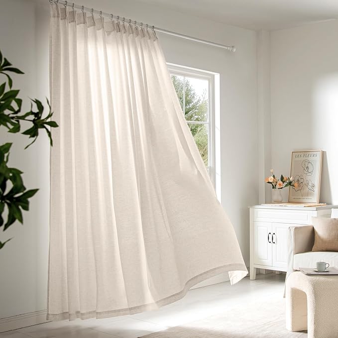 Memory Trained Pinch Pleated Curtains 96 Inches Long, Viral Linen Pinch Pleat - Image 2