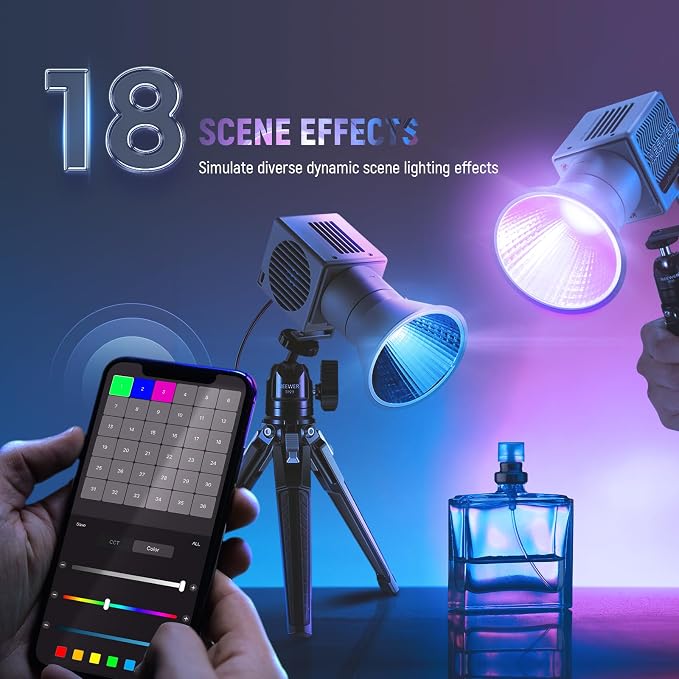 NEEWER HS60C Pro 60W Portable RGB LED Video Light, APP DMX/Panel Control/Custom - Image 4