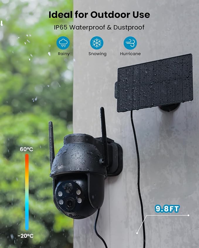 ieGeek Solar Camera Outdoor Wireless, 2K WiFi Outside Cameras - Image 9