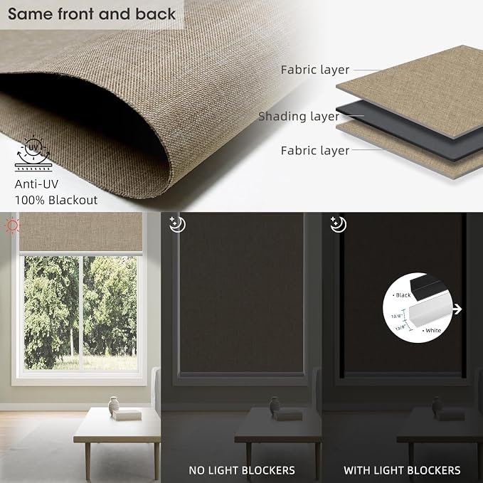 SmartWings Motorized Blinds Dual-Sided Cordless Smart Blackout Shades, Custom - Image 3