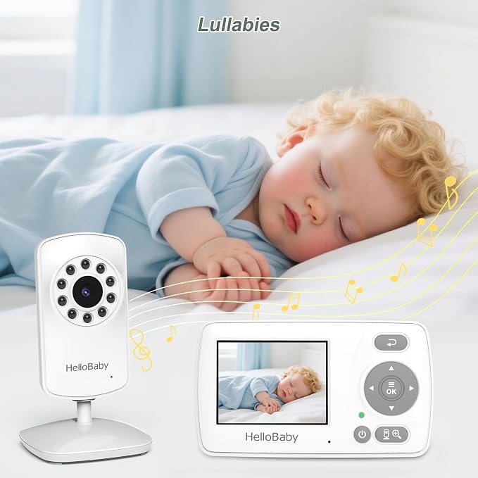 HelloBaby Monitor with 3 Cameras, 2.4'' Portable Travel Screen Baby Monitor No - Image 7