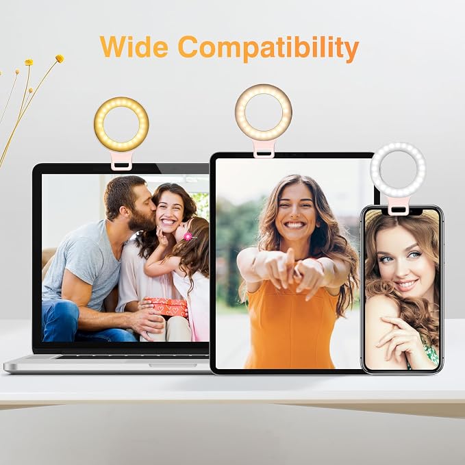 Clip on Ring Light, Kimwood Rechargeable 60 LED Selfie Ring Light - Image 6