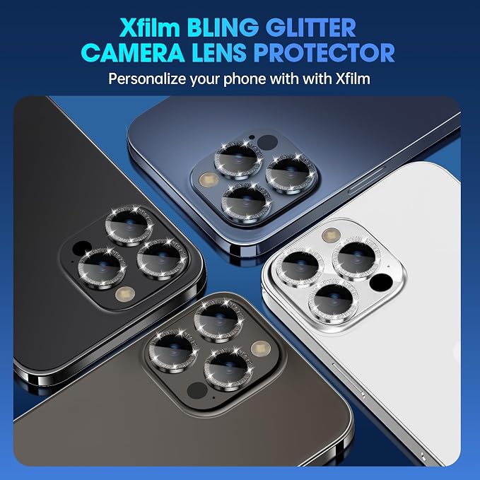 for iPhone 15 Pro/iPhone 15 Pro Max Camera Lens Protector Bling Individual - Image 6