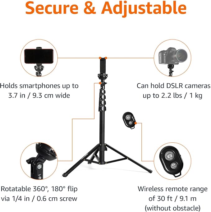 Amazon Basics 64-inch Extendable Tripod - Image 4