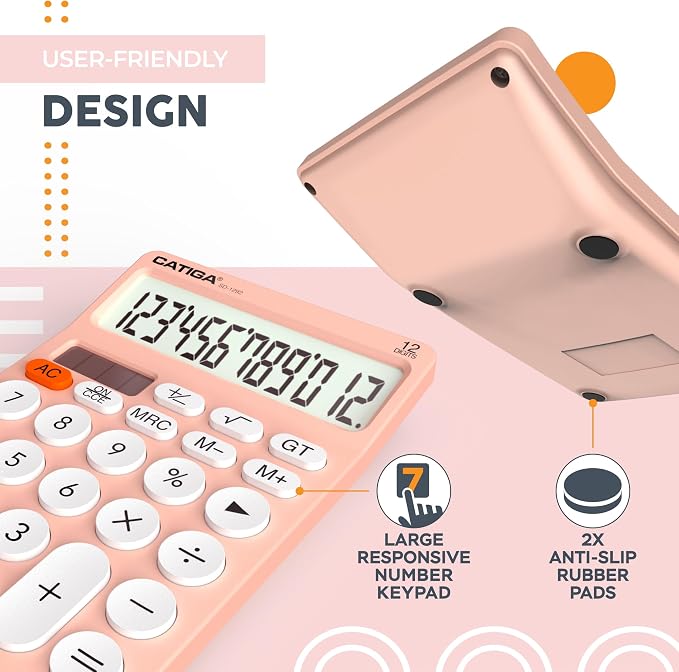 CATIGA 12 Digit Desktop Calculator Basic Desk Calculator - Image 5