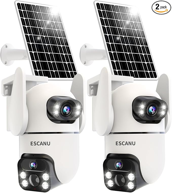 ESCANU Solar Security Cameras Outdoor Wireless, Cameras by ESCANU