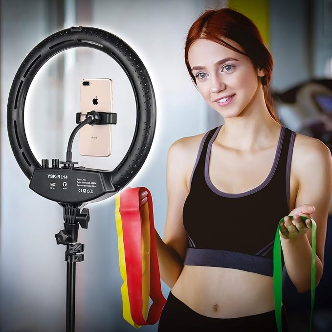 Ring Light with Tripod Stand, Yesker 14 Inch LED Ringlight Kit with Phone - Image 8