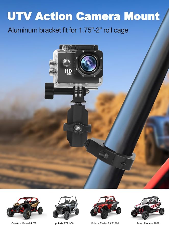 UTV Camera Mount for 1.75"-2" Roll Cage Mount - Image 2
