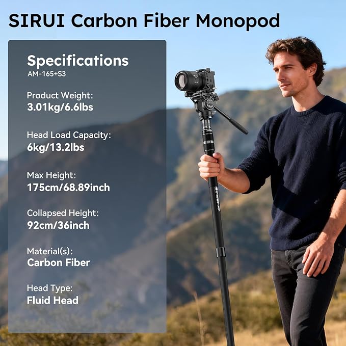SIRUI Carbon Fiber Video Monopod - Image 7