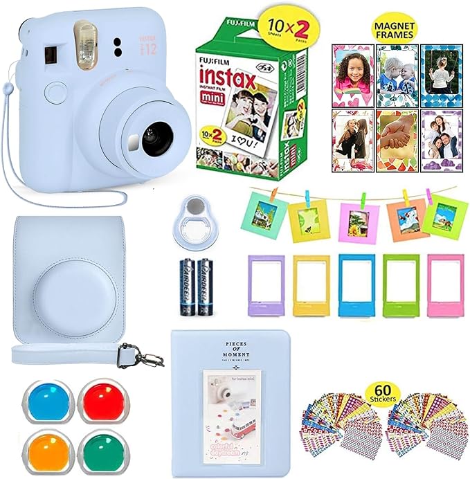 Fujifilm Instax Mini 12 Instant Camera Pastel Blue + Shutter Compatible by FUJIFILM