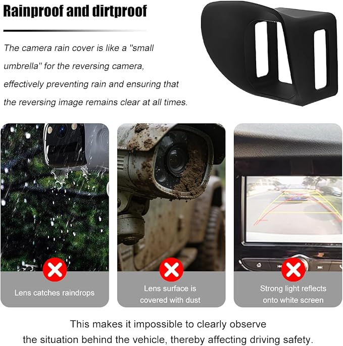 Car Rear View Backup Camera Cover, Silicone Adhesive Vehicle Reversing Cameras - Image 4