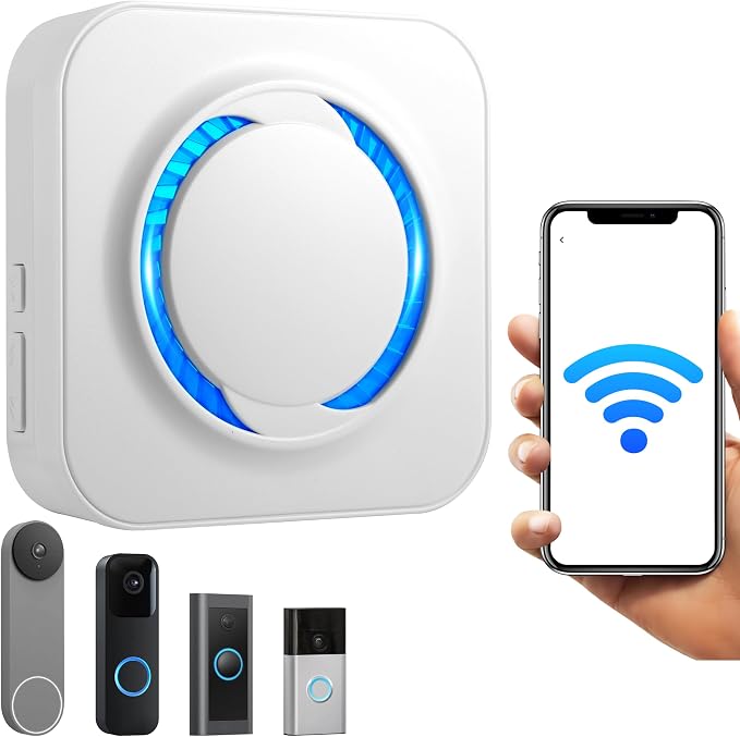 WiFi Wireless Doorbell Chime for Google Nest Ring Blink – No Wiring Needed by Unknown