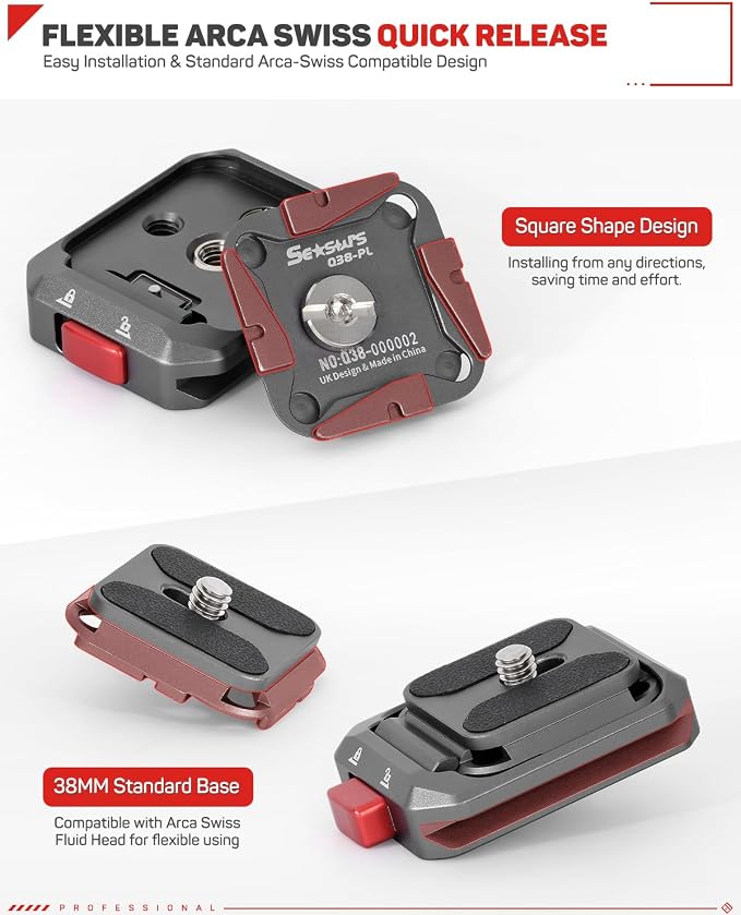 IFOOTAGE Q38 Quick Release Plate, Camera Quick Release Tripod Mount Adapter - Image 4