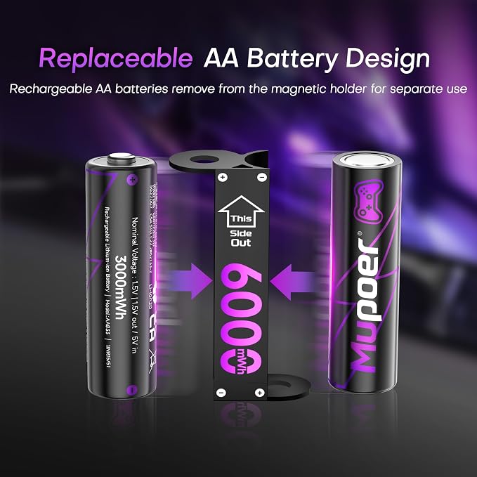 Rechargeable AA Batteries Lithium 12x3000mWh, Xbox Controller Battery Pack - Image 2