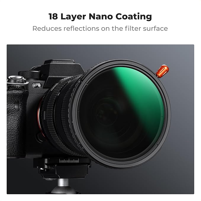 K&F CONCEPT 72mm Black Diffusion Mist Effect 1/4 & Variable ND2-32 & Circular - Image 6
