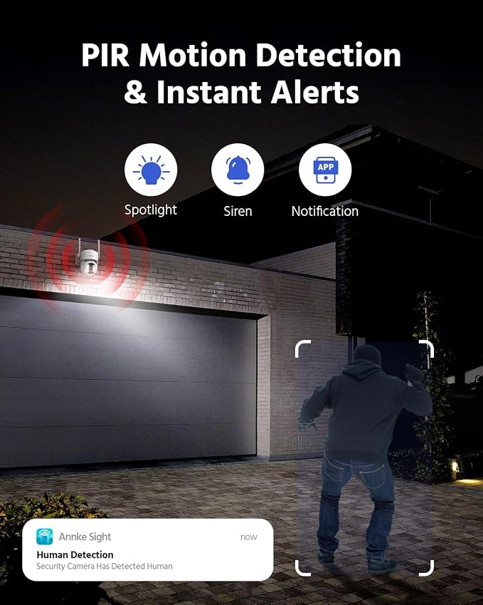 ANNKE 2.5K Wireless Security Camera Outdoor, 5MP 2-Cam Kit Solar Surveillance - Image 4