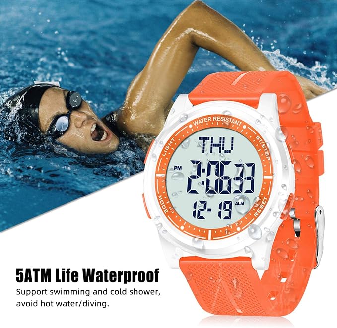 Beeasy Digital Watch for Men Women, 50M Waterproof, Ultra-Thin & Lightweight - Image 2