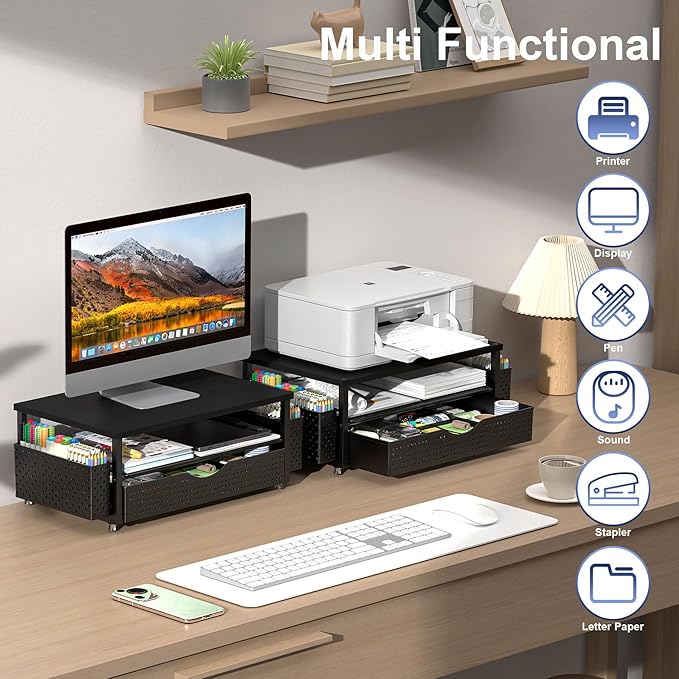 Spacrea Desk Organizer and Accessories, Computer Monitor Stand Riser - Image 4