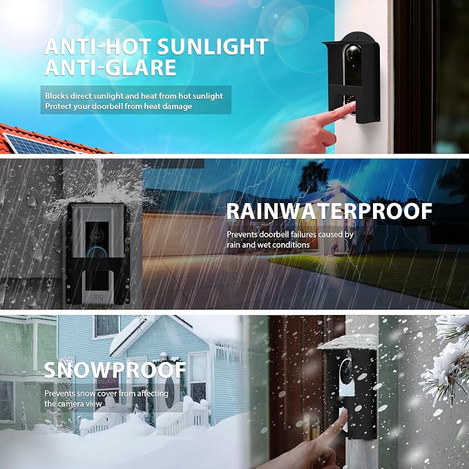 Metal Doorbell Cover Weatherproof, Doorbell Rain Cover, Anti Glare Doorbell - Image 3