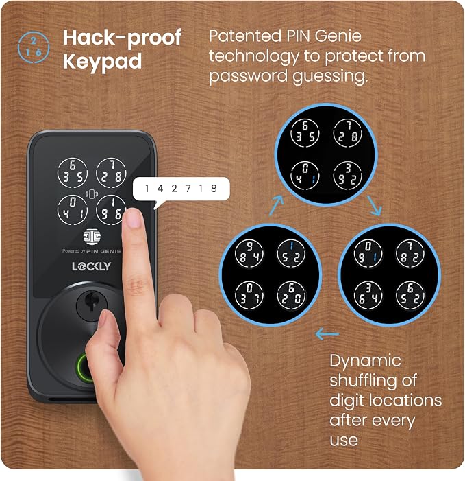 Lockly Secure Pro Smart Door Lock, Fingerprint Keyless Entry Door Lock - Image 3