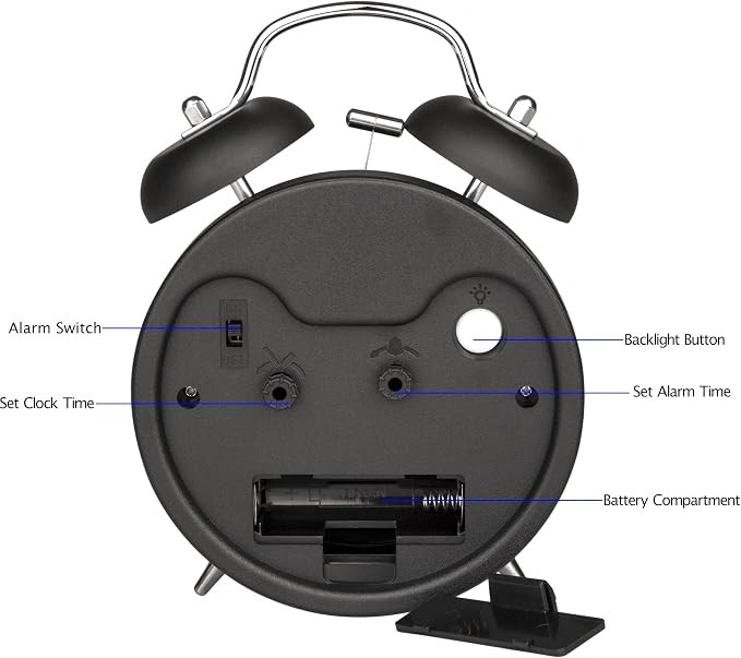 Peakeep 4 Inches Twin Bell Loud Alarm Clock - Image 5