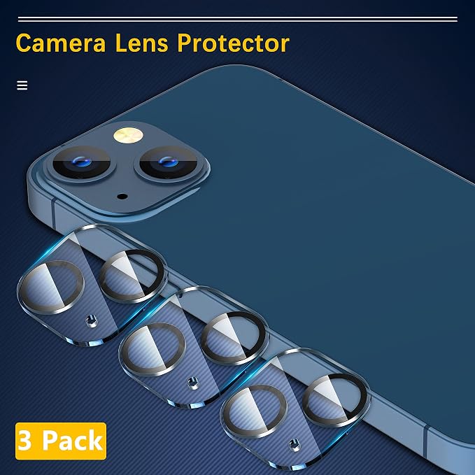 UniqueMe for iPhone 13 / iPhone 13 Mini Camera Lens Protector, Tempered Glass - Image 3