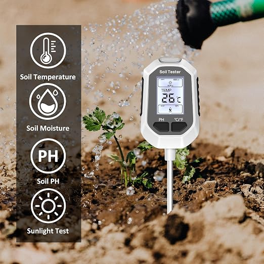 YAMRON 4-in-1 Soil Moisture Meter, Digital Plant Temperature/Soil Moisture Test - Image 7
