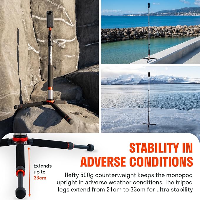 Monopod Pro Carbon Fiber Edition 360 Camera Stand, Compatible - Image 3