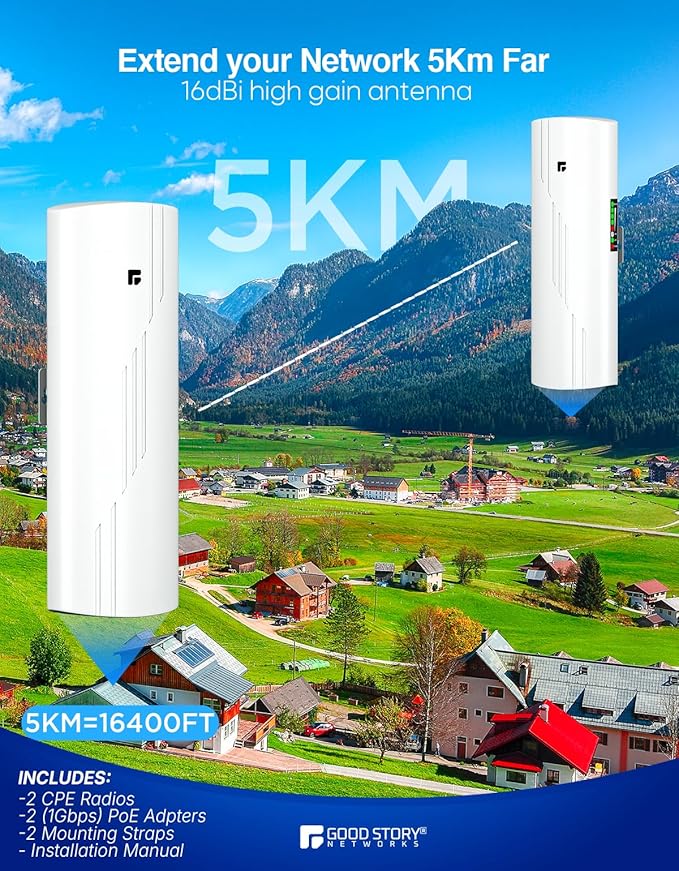 Wireless Bridge Point to Point Outdoor WiFi, Wireless Network Expansion Kit - Image 5