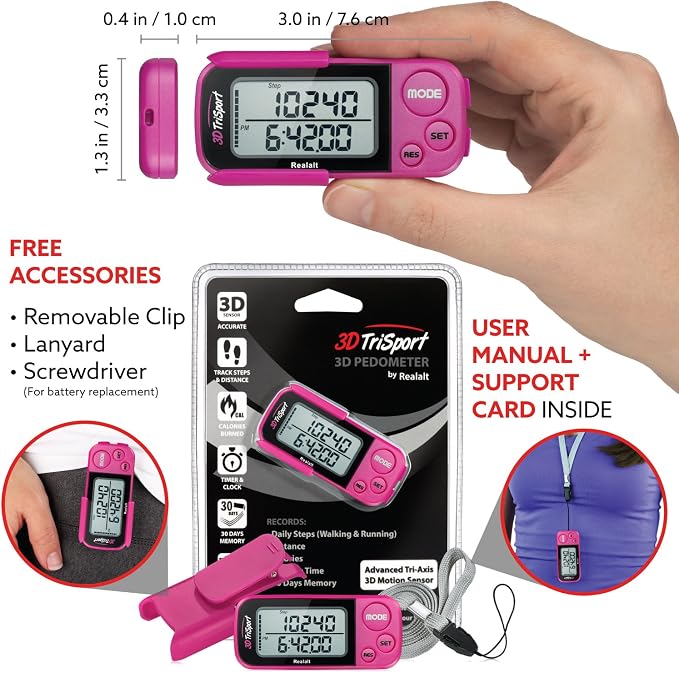 Realalt 3DTriSport 3D Walking Pedometer - Image 4