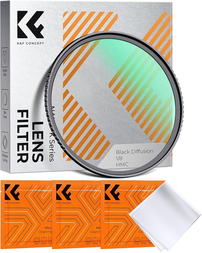 K&F CONCEPT 49mm Black Diffusion 1/8 Filter, Mist Dreamy Cinematic Effect Filter by KFCONCEPT