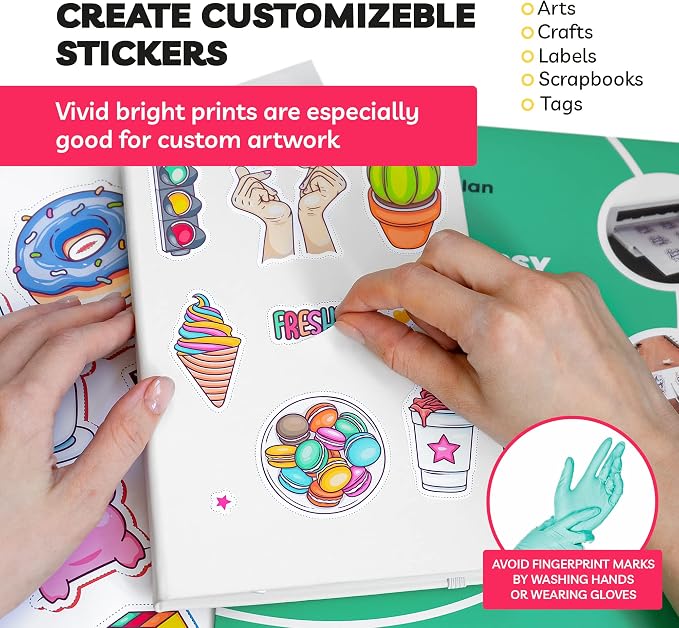 Sticker Paper for Inkjet Printer -, 8.5 x 11" Letter Size, Glossy White Vinyl - Image 4