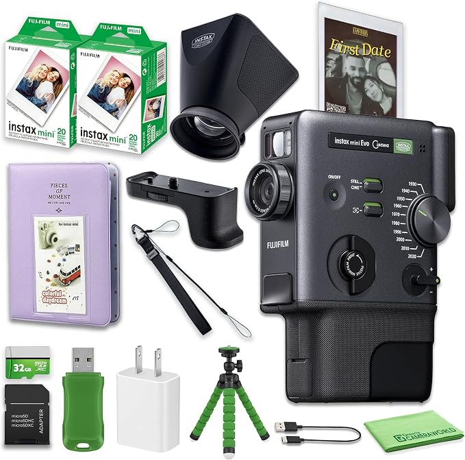 FUJIFILM instax mini Evo Cinema Hybrid Instant Camera Print Bundle by FUJIFILM