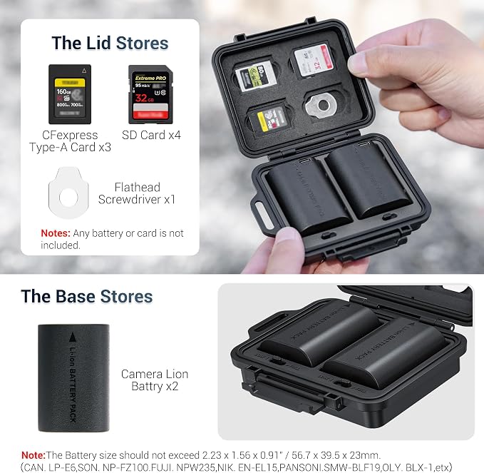JJC Portable Camera Battery Memory Card Storage Case - Image 2