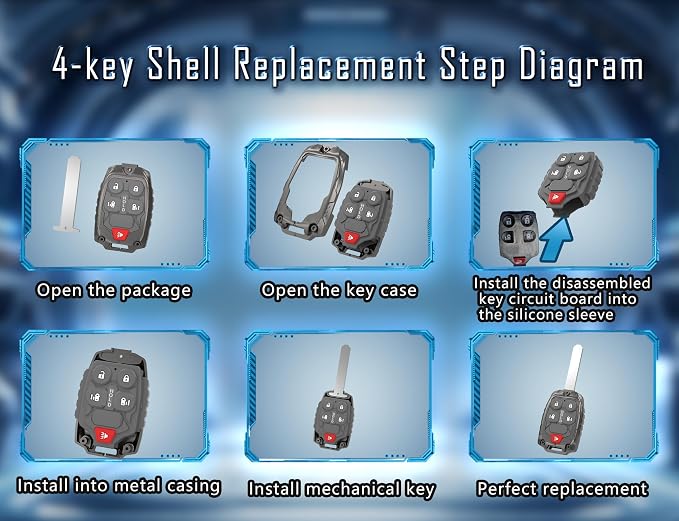 Keyless Entry Systems for Honda Key Fob Shell Fits for Honda Odyssey Remote Key - Image 4