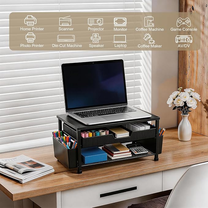 Printer Stand for Desk, Desk Organizer - Image 3