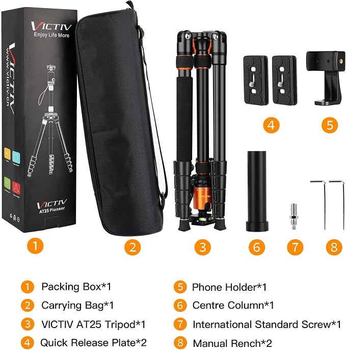 82" Tall Camera Tripod Heavy Duty, Victiv Aluminum DSLR Tripod Monopod - Image 10