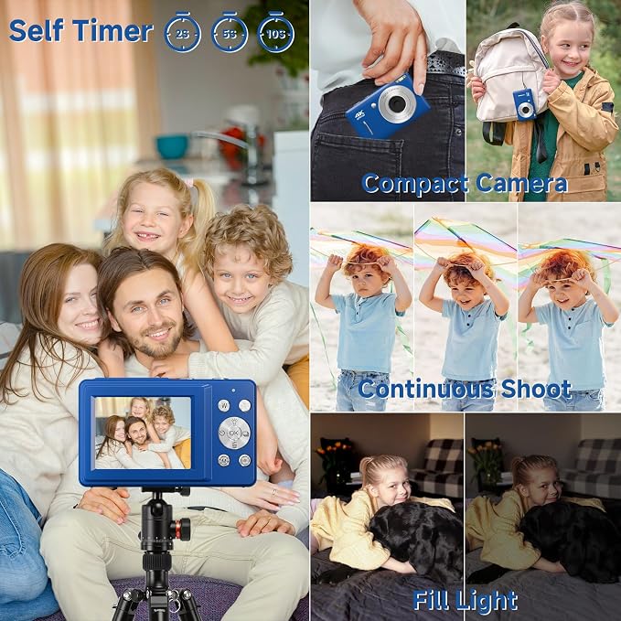 Digital Camera, 44MP Compact Camera, FHD 1080P Point and Shoot Digital Cameras - Image 5
