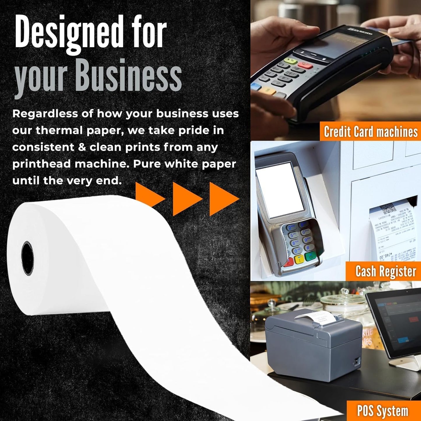 3 1/8 X 230 Thermal Paper Rolls (30 Rolls/Box) – BPA-Free Rolls for POS Systems, Cash Registers & Credit Card Machines