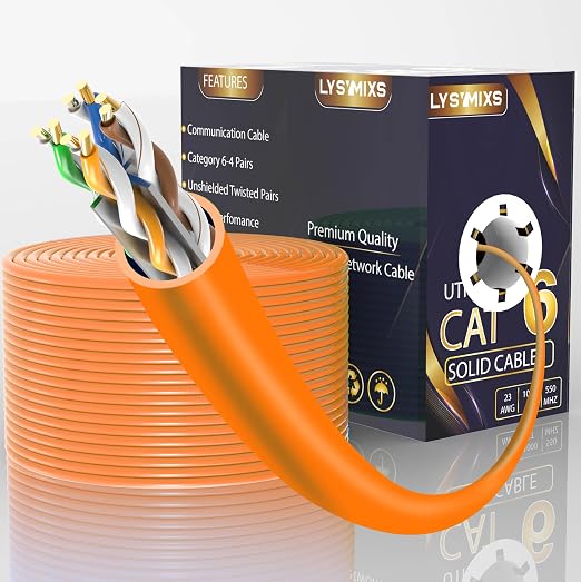 Cat6 Ethernet Cable 1000FT Channel Test Pass, Cat6 1000ft Ethernet Cable 23AWG by Lysymixs
