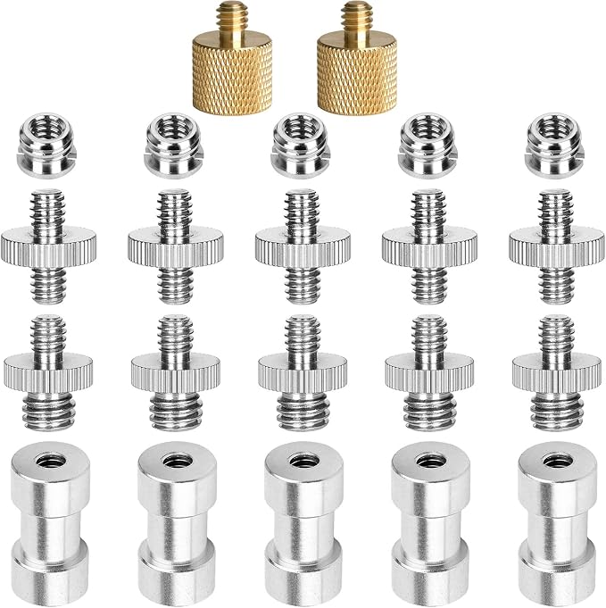 22Pack ChromLives Camera Screw Adapter 1/4 to 1/4 Screw to 3/8 Tripod Adapters by ChromLives