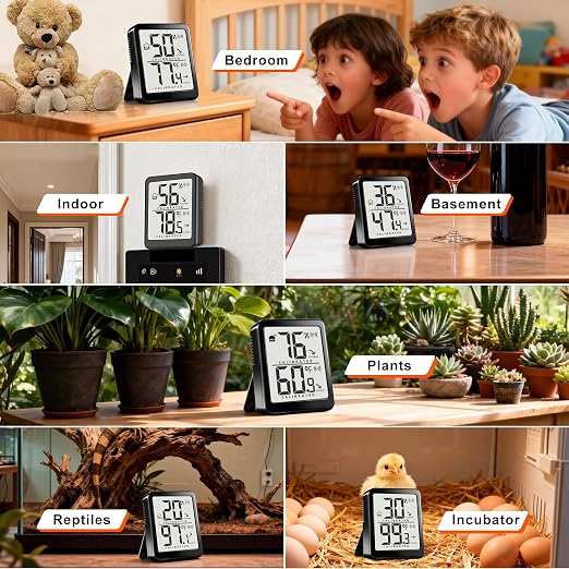 Antonki 2 Pack Room Thermometer Small Hygrometer Indoor Humidity Monitor Sensor - Image 4
