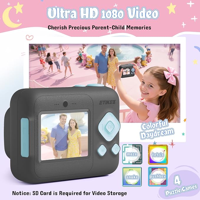 Kids Camera, 1080P Instant Digital Print Camera - Image 4