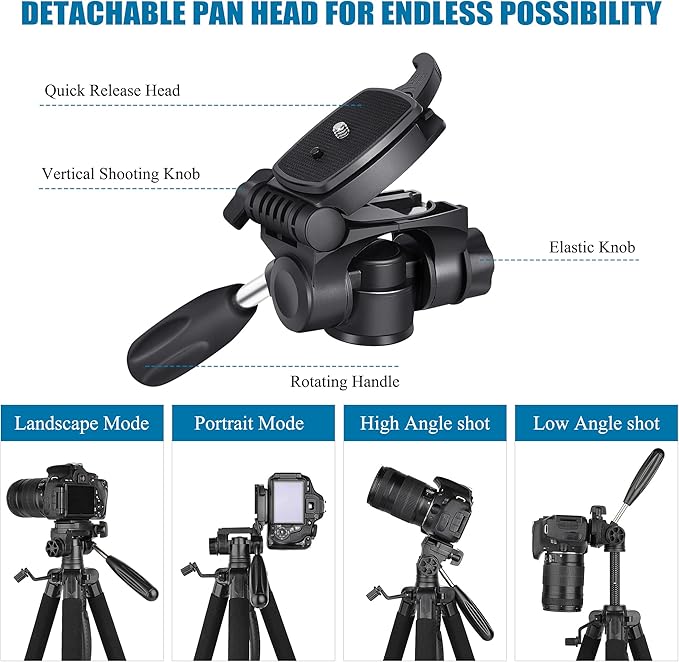 VICTIV 74” Camera Tripod, Tripod - Image 4