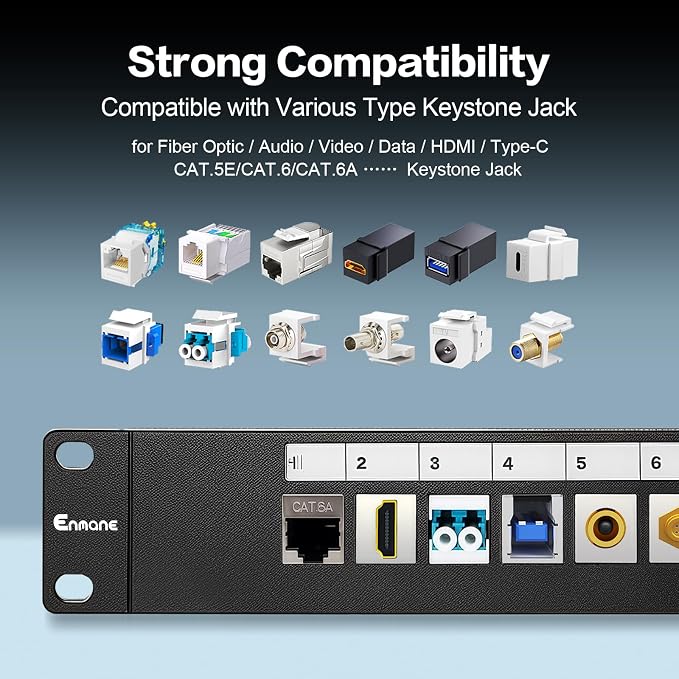 8 Port Blank Keystone Patch Panel Wall Mount 10inch - Image 4