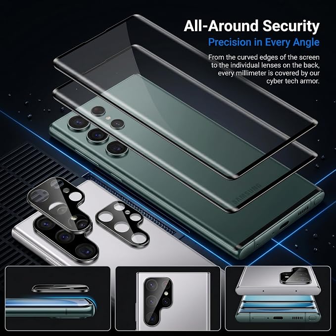2 Pack Galaxy S22 Ultra Screen Protector, HD Clear Tempered Glass, 2 Pack - Image 4