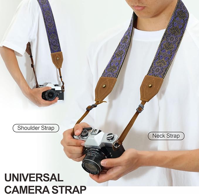 Padwa Lifestyle 2" Wide Classic Crazy Horse Art Cowhide Head Cotton Camera - Image 3